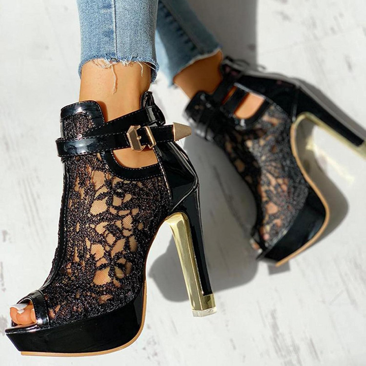 Monroe Mesh Bloom Heels