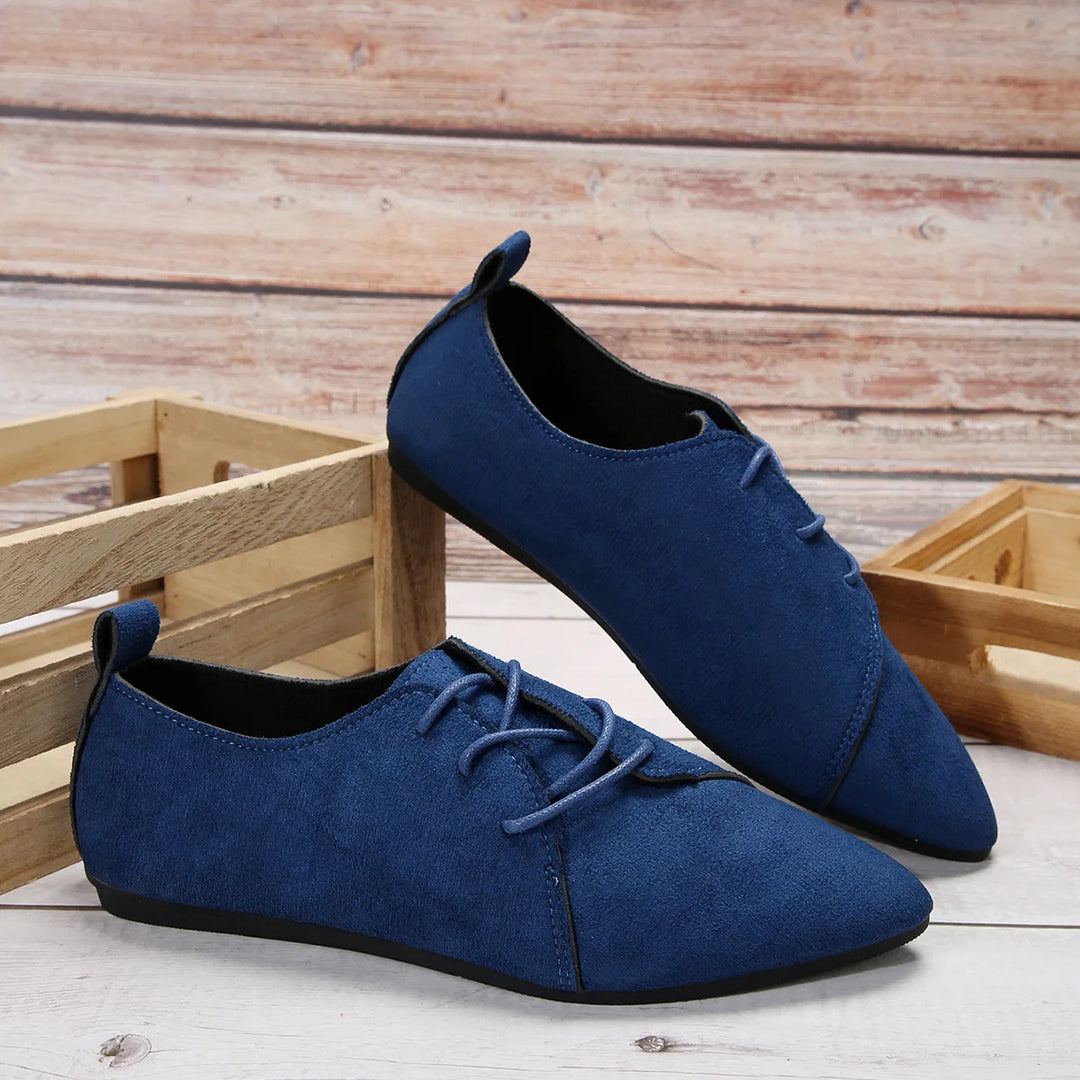 Zariah Suede Lace-Up Flats