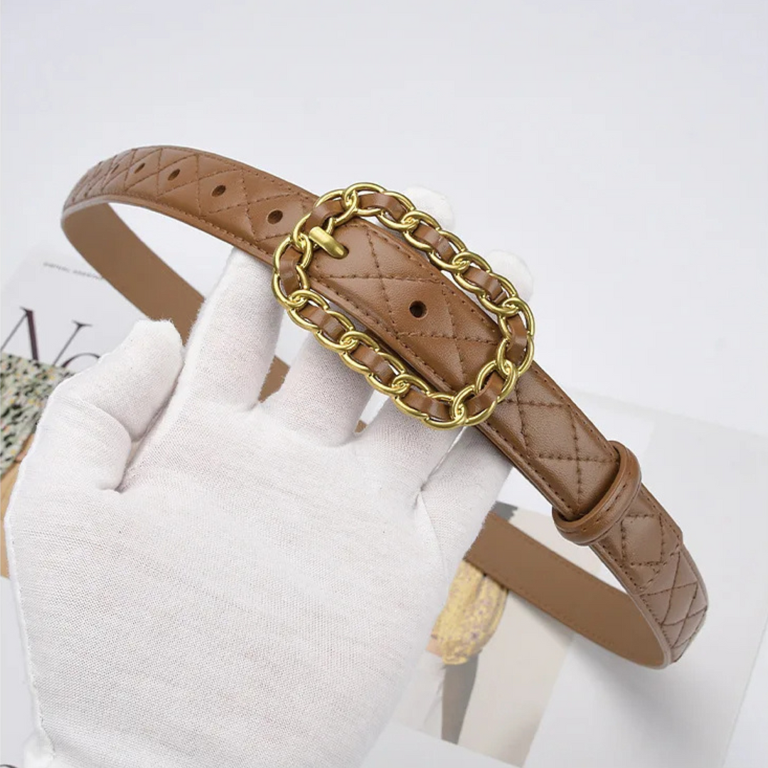 Sainte Quilted Leather Belt