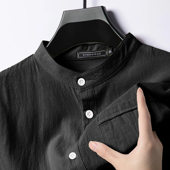 Castell Linen Mandarin Shirt