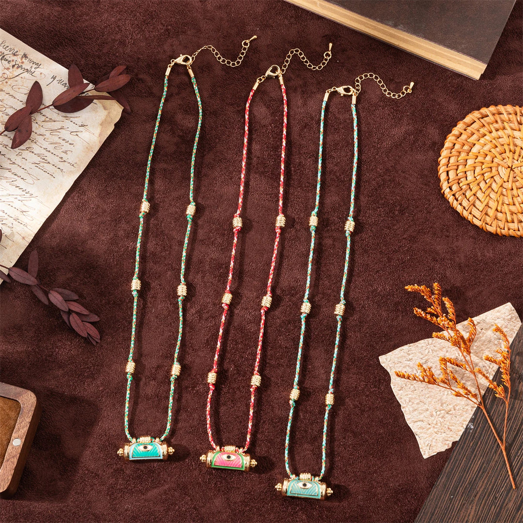 Evil Eye Amulet Rope Necklace