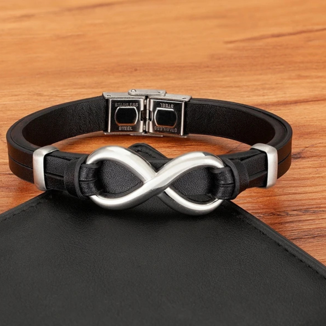 Infinity Link Leather Cuff