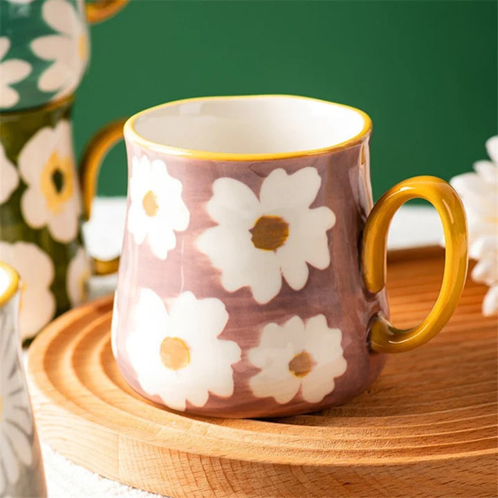 Daisy Glazed Ceramic Mug