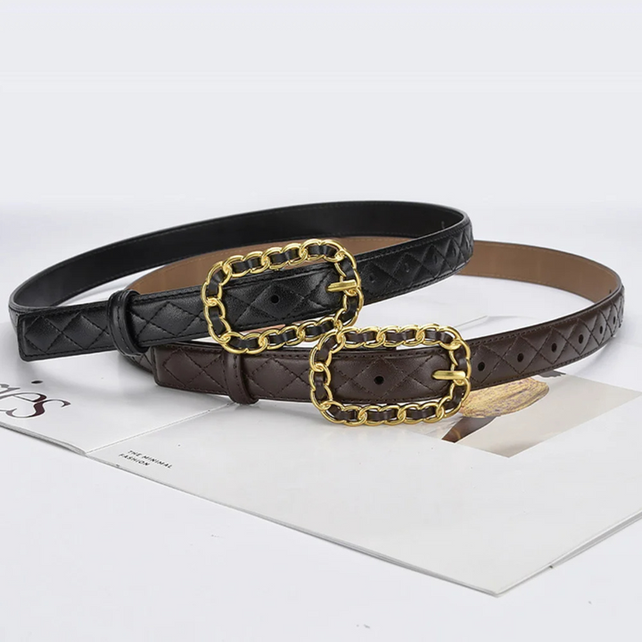Sainte Quilted Leather Belt