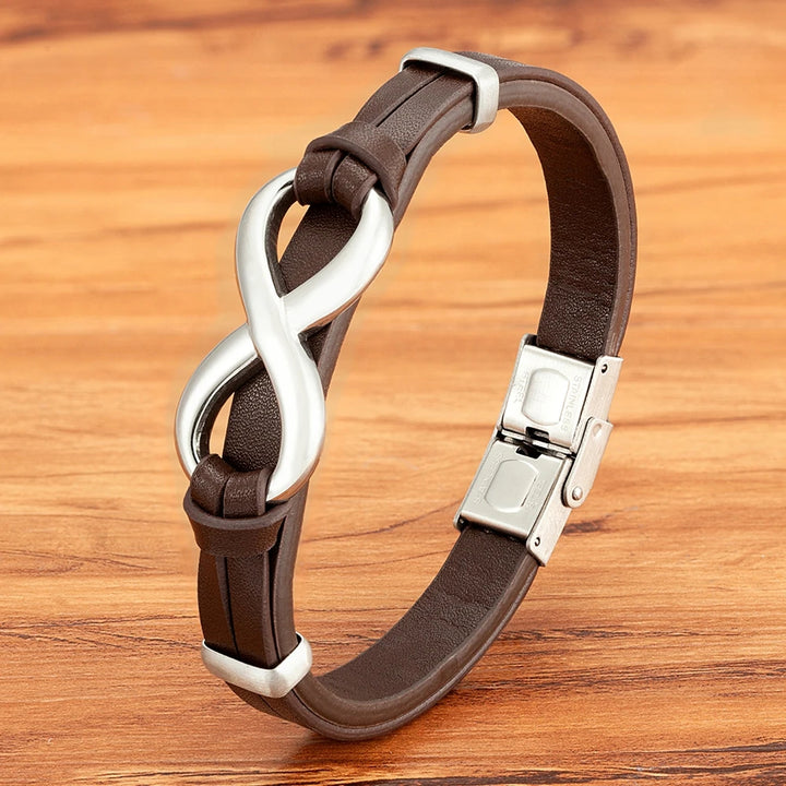 Infinity Link Leather Cuff