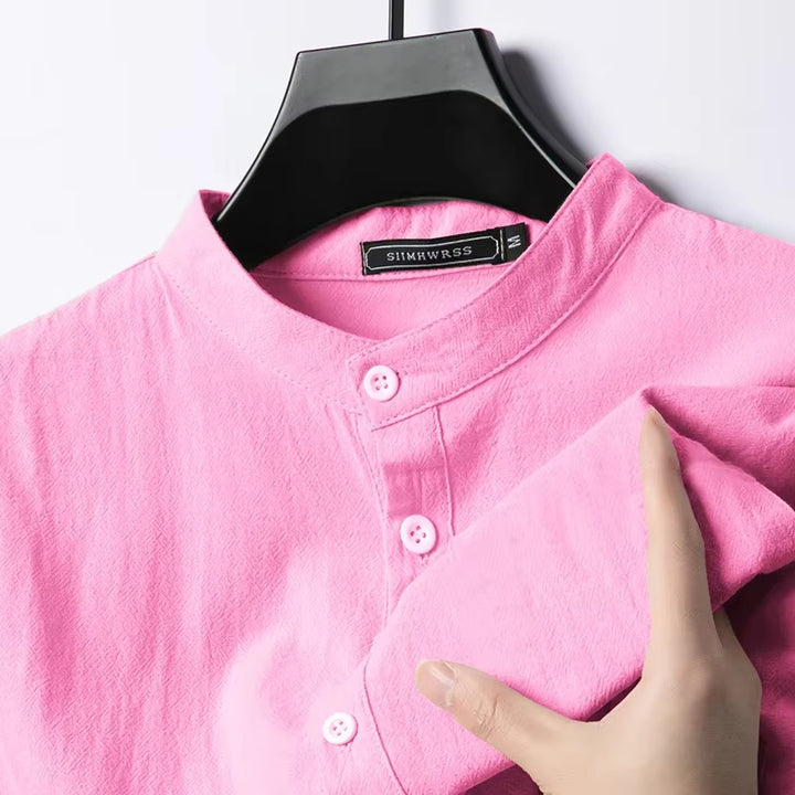 Castell Linen Mandarin Shirt
