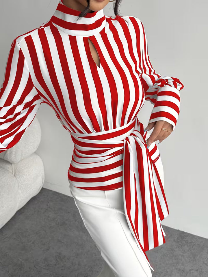 Empress Stripe Wrap Blouse