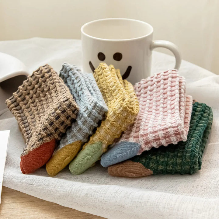 Plaid & Pecan Waffle Sock Set