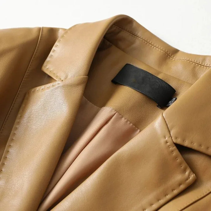 Victoria Faux Leather Blazer