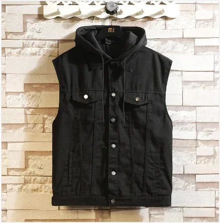 Rogue Hooded Denim Vest