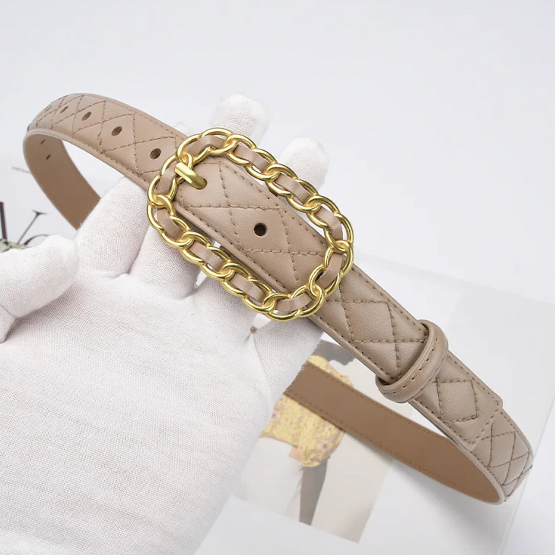 Sainte Quilted Leather Belt