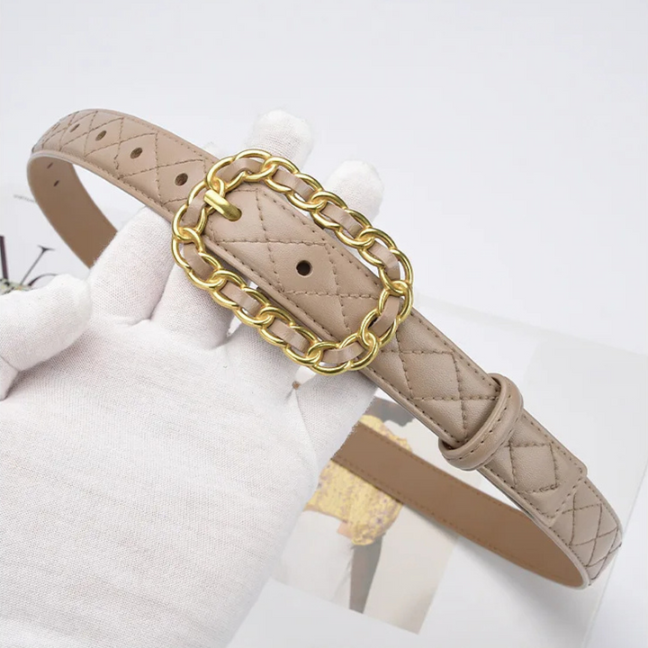 Sainte Quilted Leather Belt