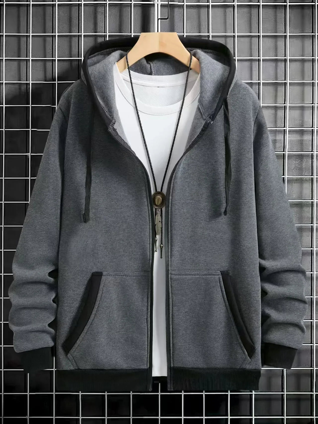 Calder Contrast Zip Hoodie