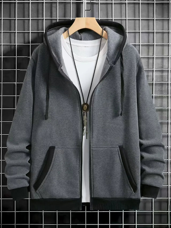 Calder Contrast Zip Hoodie