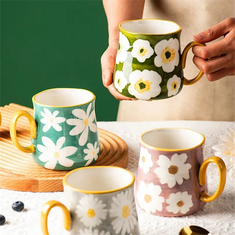 Daisy Glazed Ceramic Mug