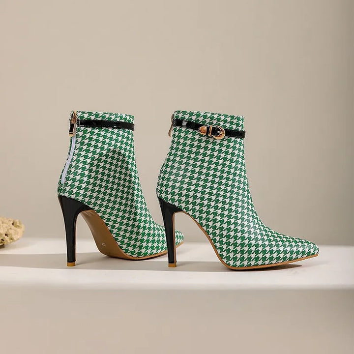 Houndstooth Stiletto Boot