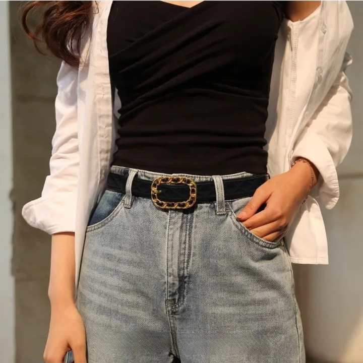 Sainte Quilted Leather Belt