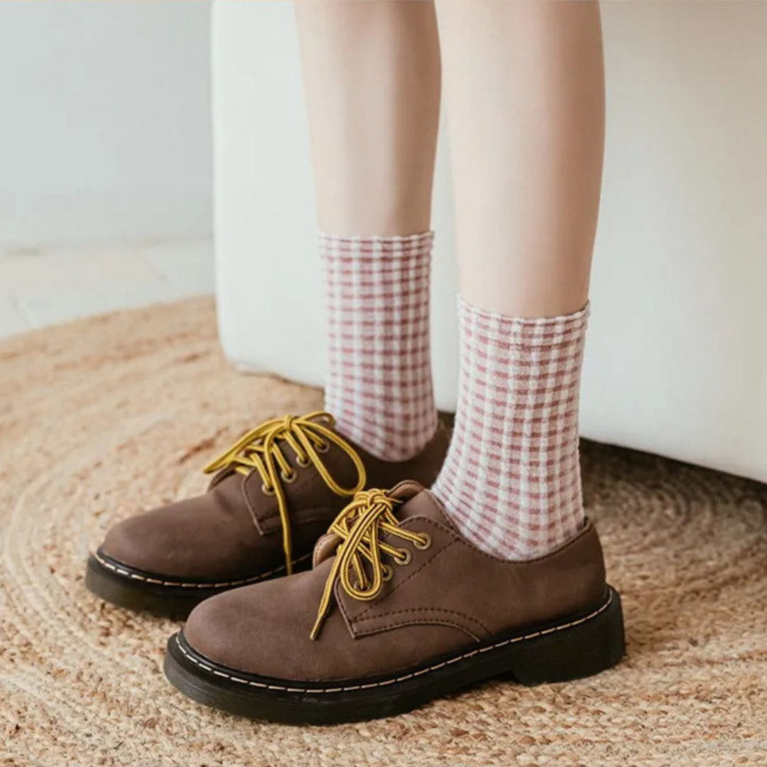 Plaid & Pecan Waffle Sock Set
