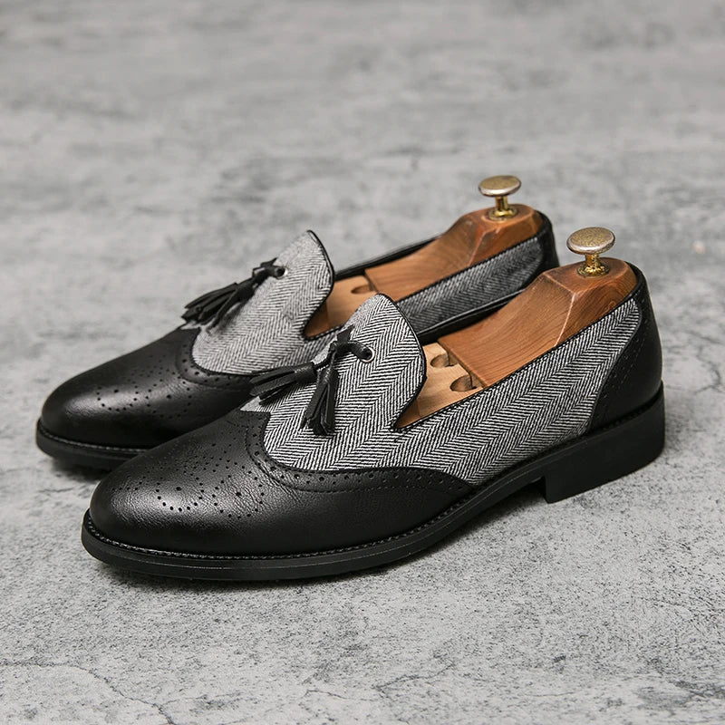 Herringbone Tassel Loafer