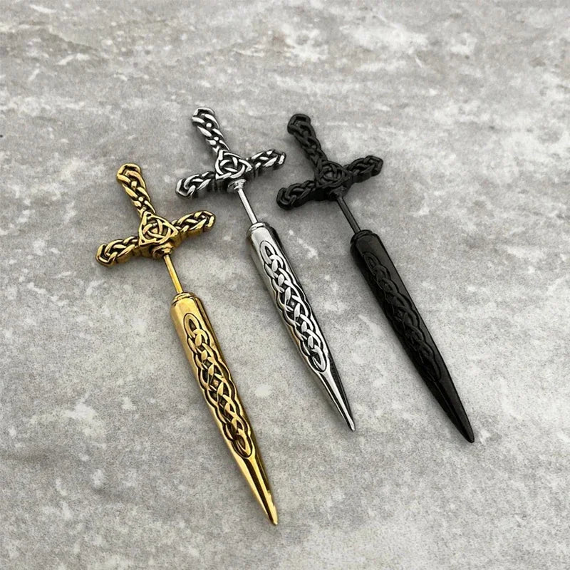 Rune Sword Drop Earrings