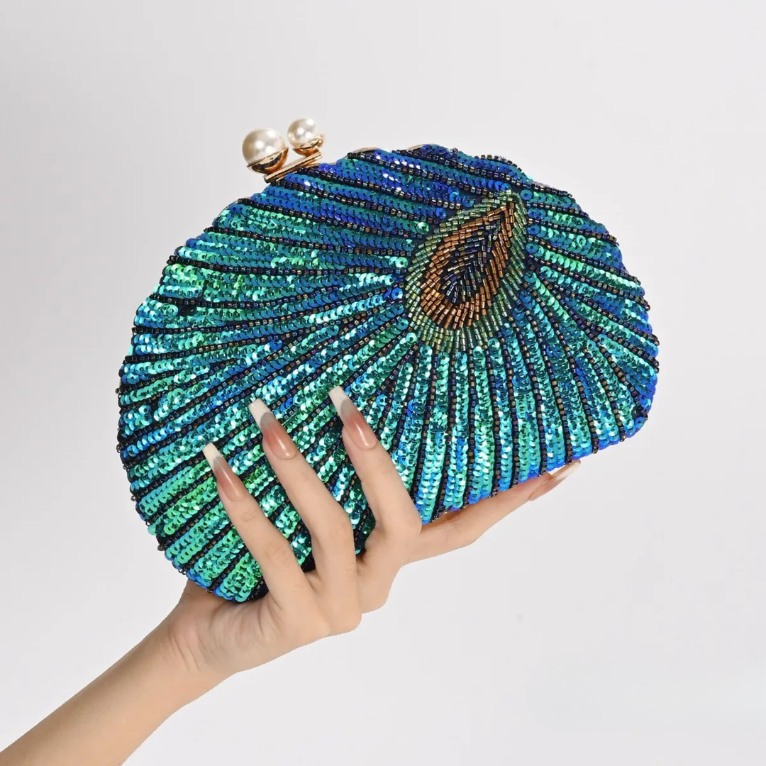 Peacock Sequin Clutch Bag