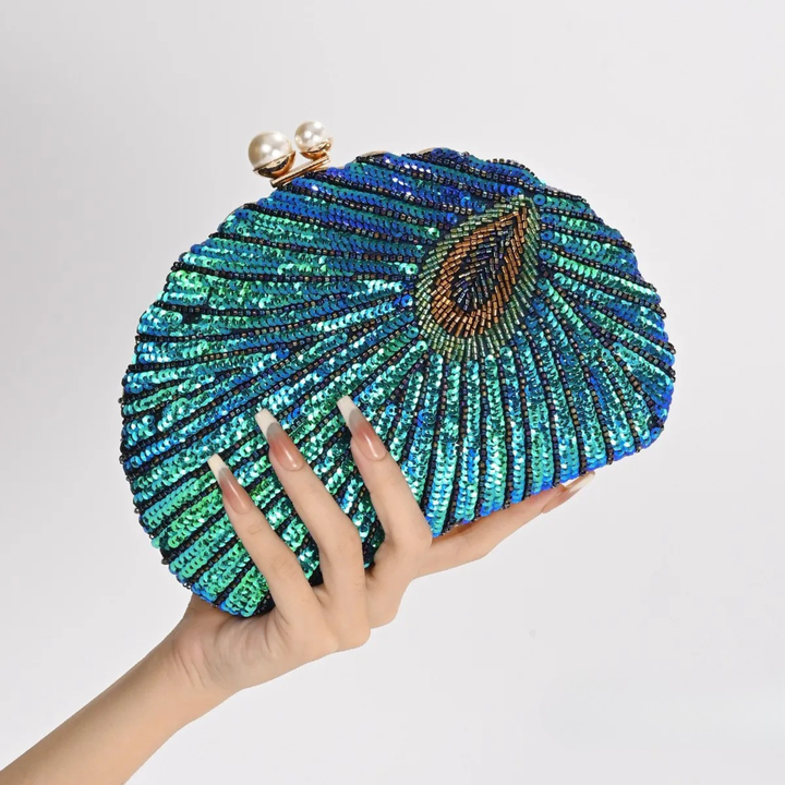 Peacock Sequin Clutch Bag