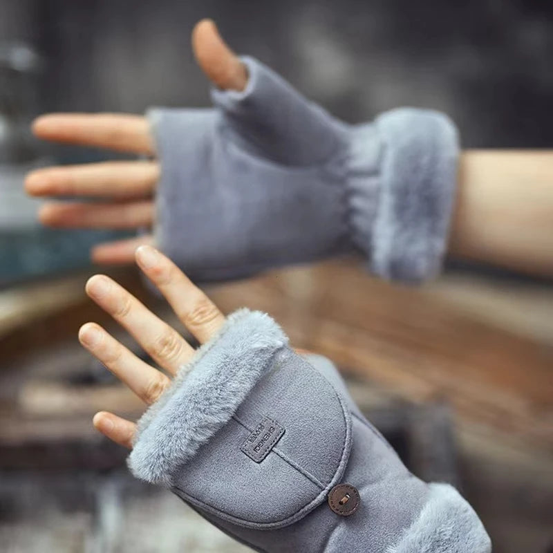 Vail Suede Flip-Top Mittens
