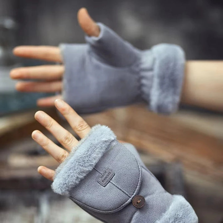 Vail Suede Flip-Top Mittens