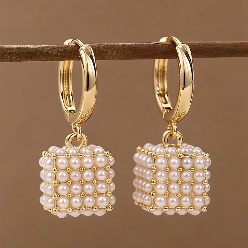 Cubique Pearl Drop Earrings