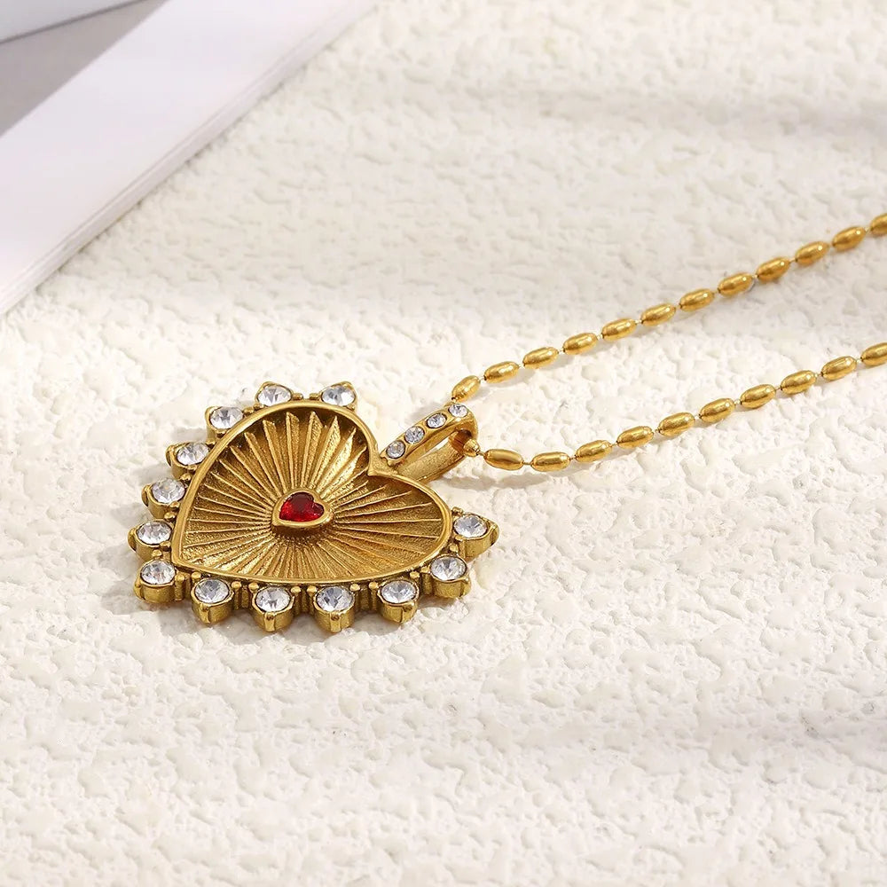 Sunburst Heart Necklace