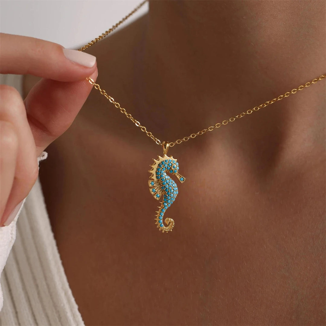 Pavé Seahorse Pendant Necklace