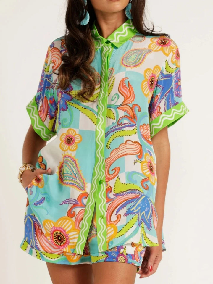 Ibiza Tropic Satin Co-Ord