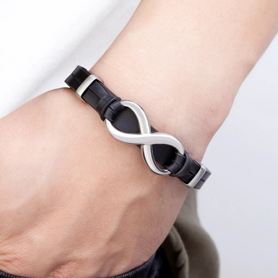 Infinity Link Leather Cuff