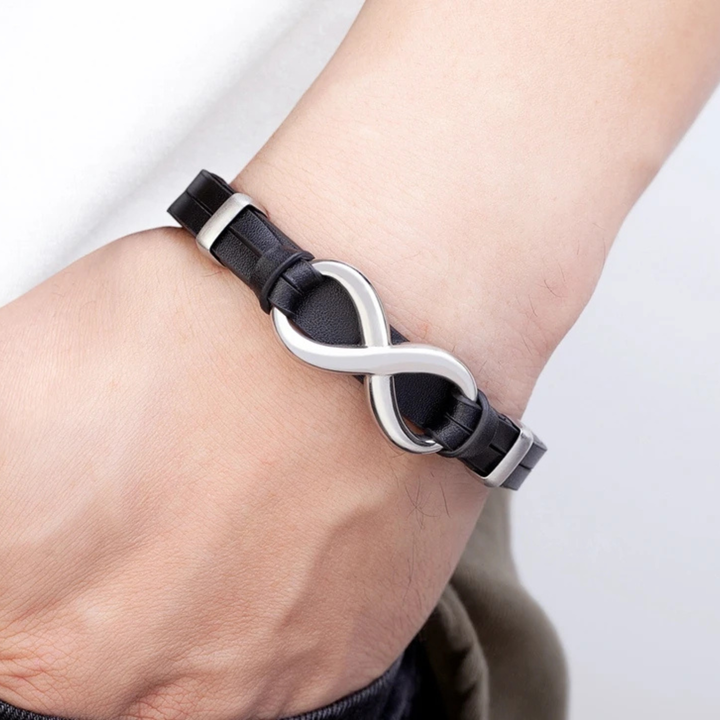 Infinity Link Leather Cuff