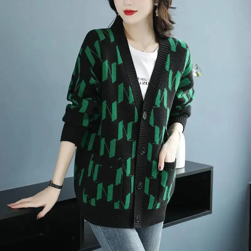 Ava Jacquard Knit Cardigan
