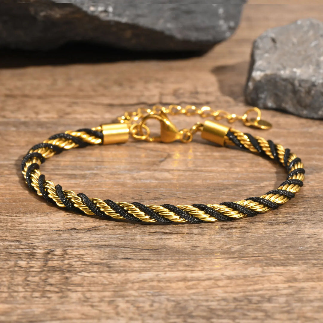 Onyx Twisted Rope Bracelet