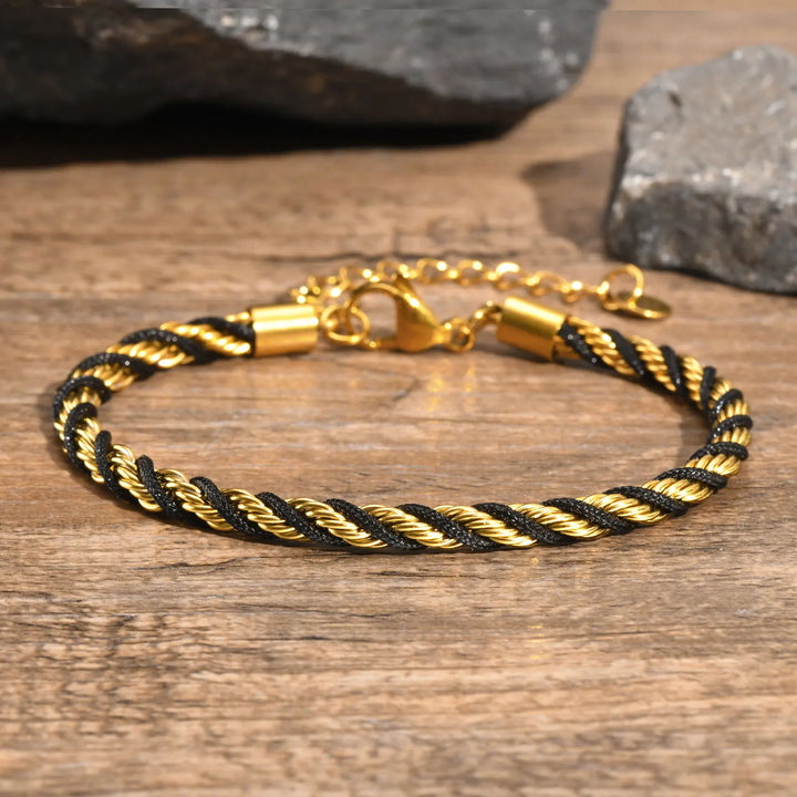Onyx Twisted Rope Bracelet