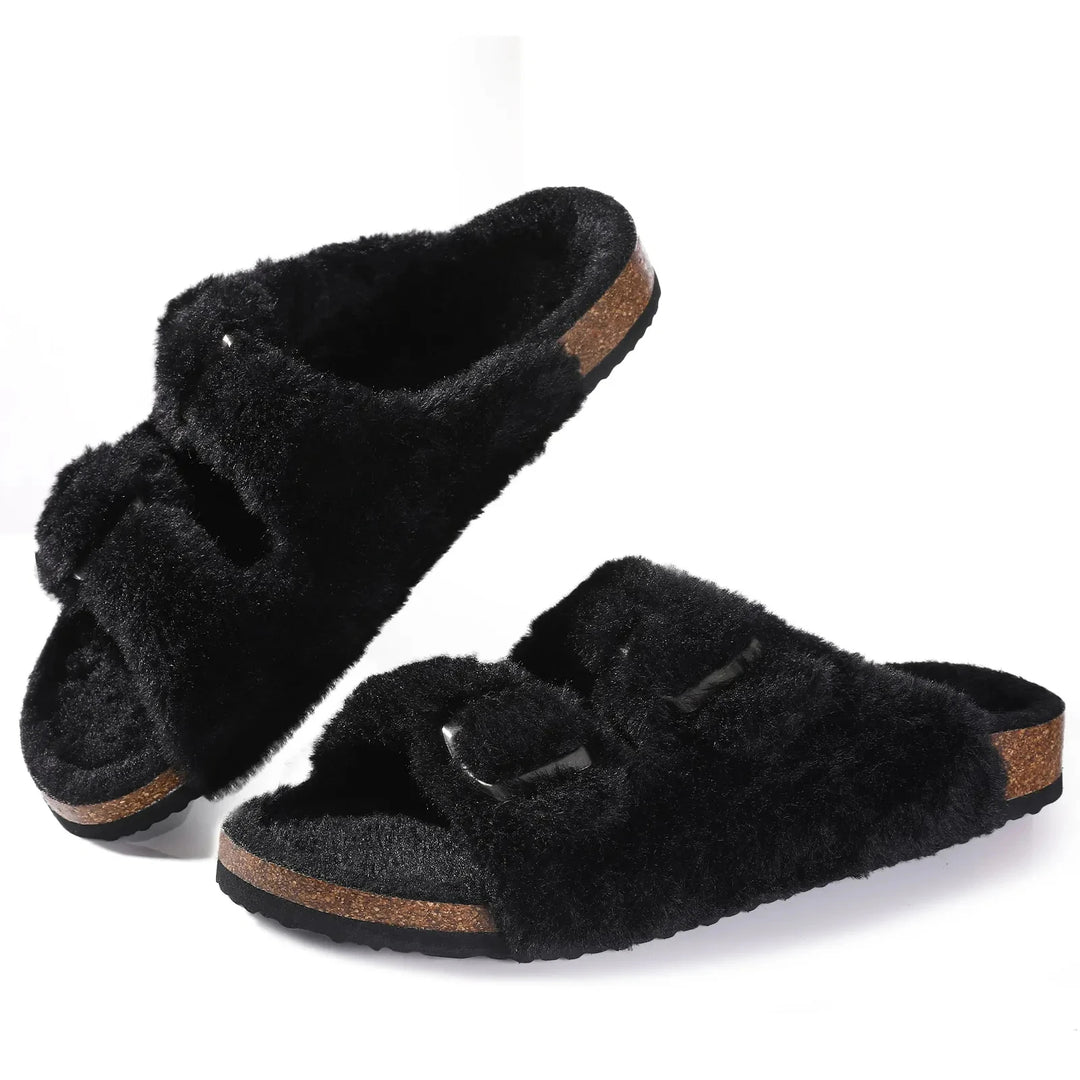 Belle Maison Faux Fur Slides