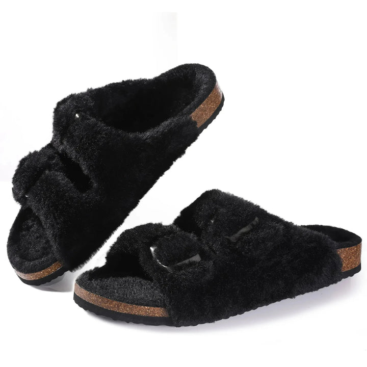 Belle Maison Faux Fur Slides