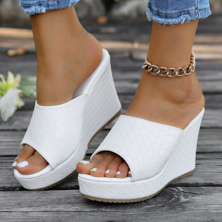 Athena Woven Wedge Mule