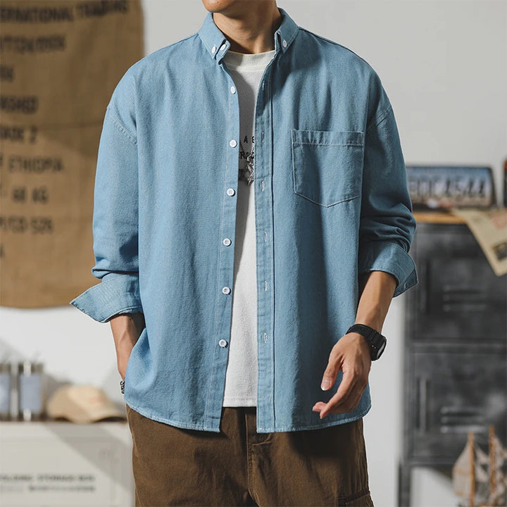 Off-Duty Denim Button-Up
