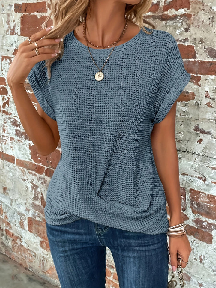 Monroe Waffle Knit Twist Tee