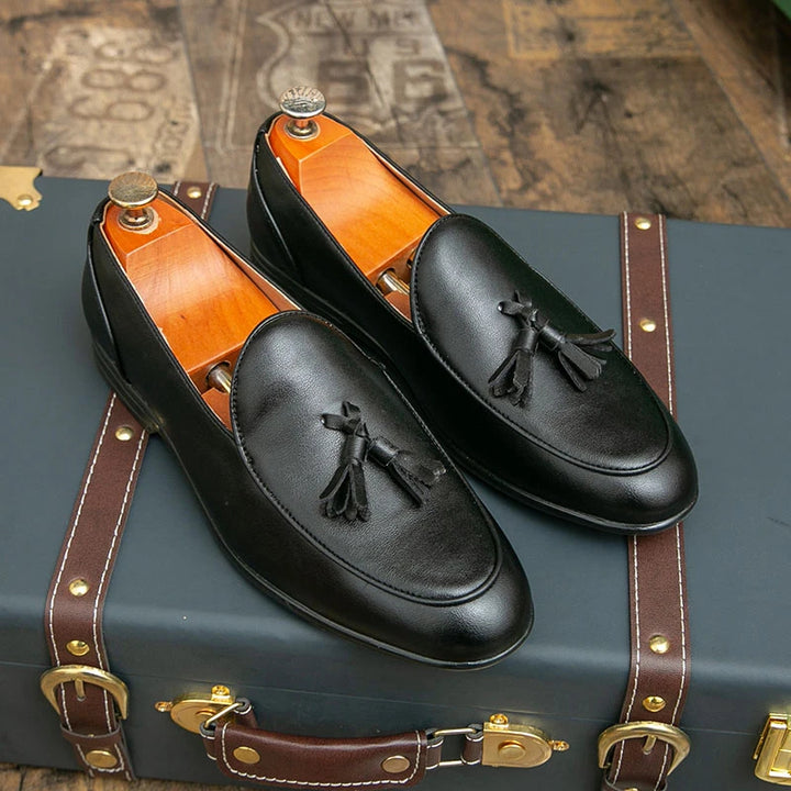 Lorenzo Burnished Tassel Loafer