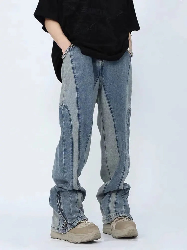 Stitch Paneled Denim Jean