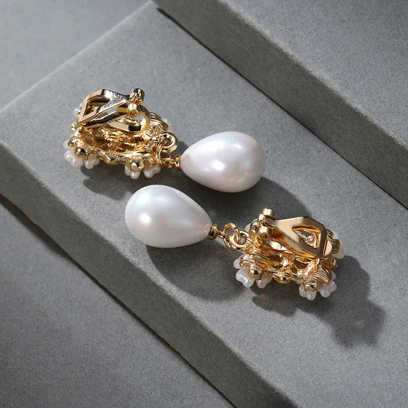 Pearl & Petal Drop Earrings