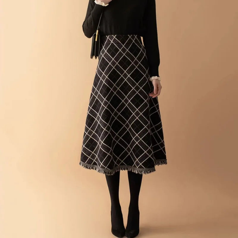 Heritage Plaid Midi Skirt