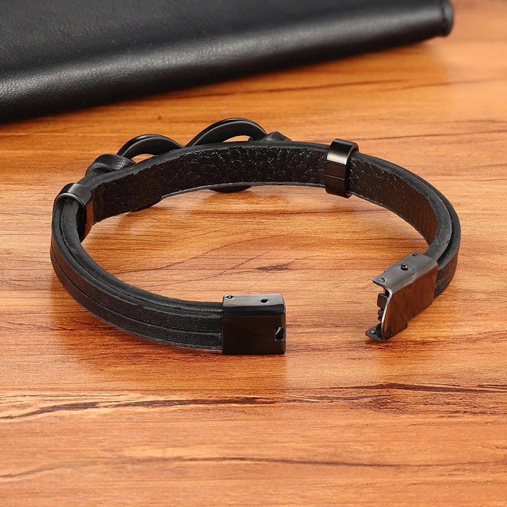 Infinity Link Leather Cuff