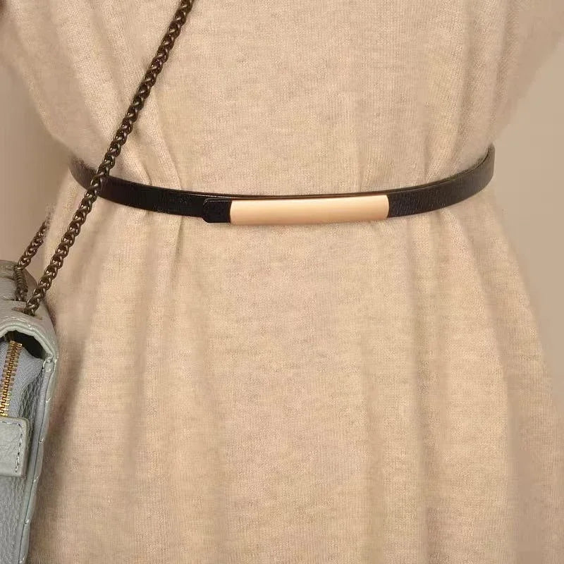 Maison Slim Leather Belt