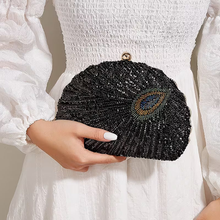 Peacock Sequin Clutch Bag