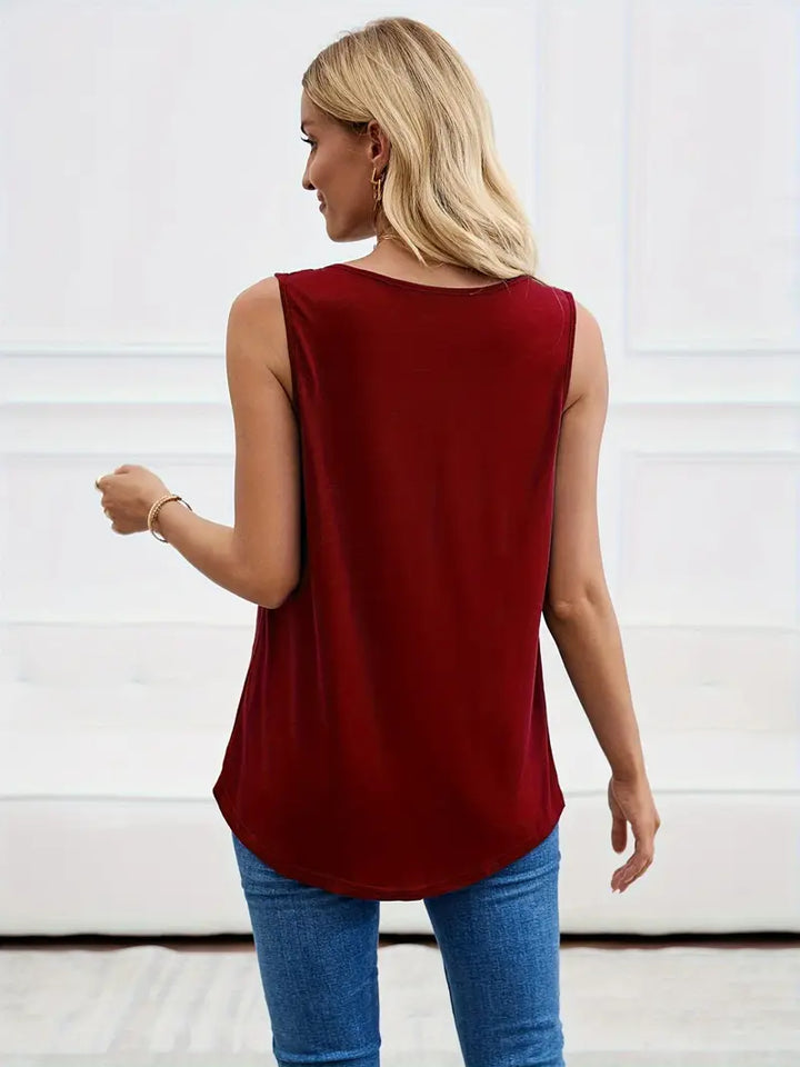 Delaney Lace Pleated Tank Top